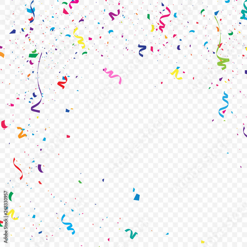 Bright colored confetti background that beautifully falls
