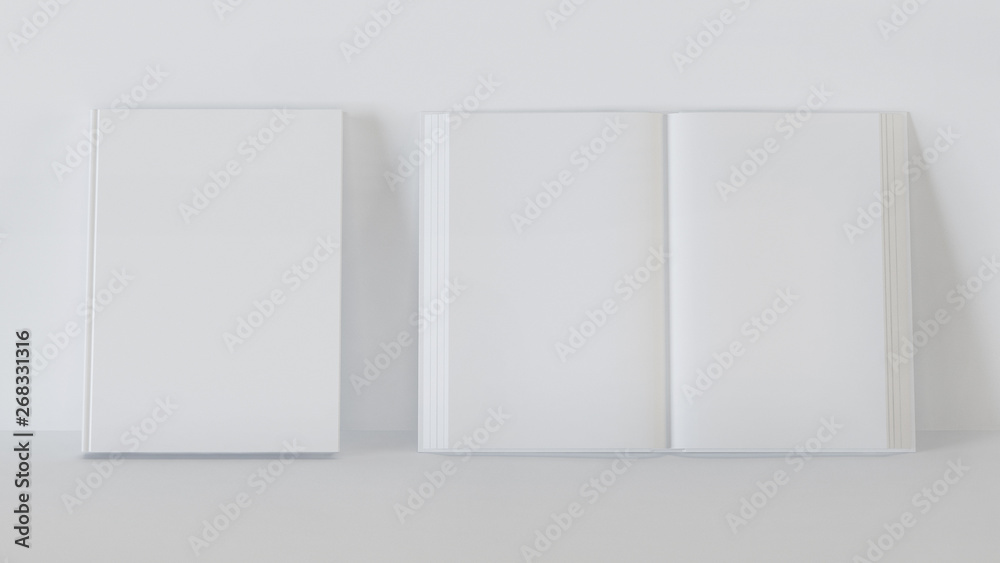 Blank book template for presentation. Two books. 3D rendering. Blank book template for presentation. Two books. 3D rendering.