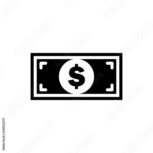 Free Download Vector image of a flat, isolated icon banknote with a dollar sign. United States dollar sign - GFXLoad