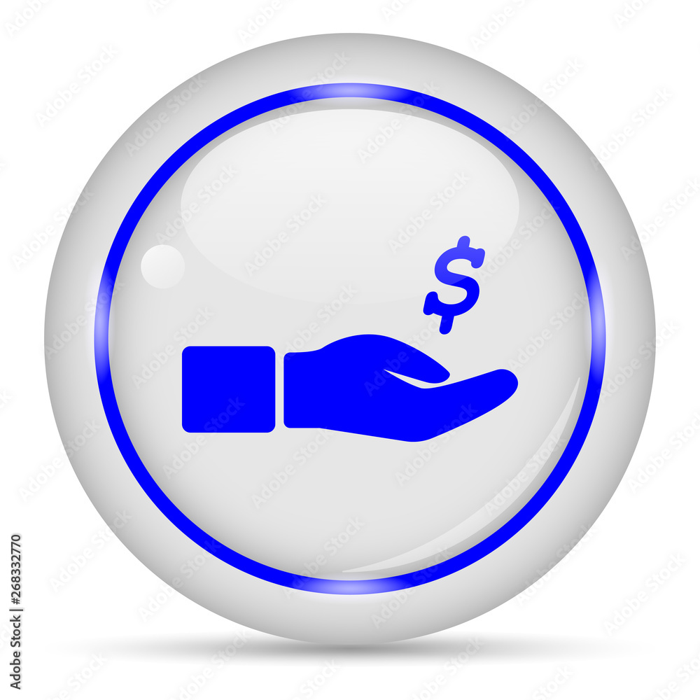 Dollar icon. White glossy round vector icon in eps 10. Editable modern design internet button on white background. Dollar icon. White glossy round vector icon in eps 10. Editable modern design internet button on white background.