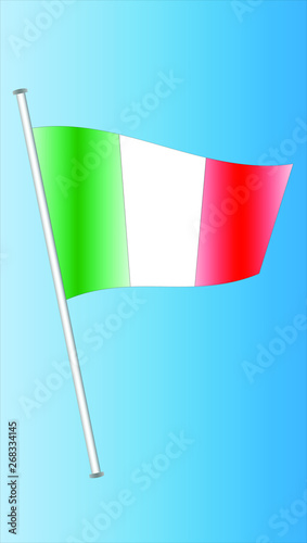 Flag of Italy. Green, white and red colors