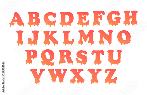 The dripping alphabet with gradient fill.