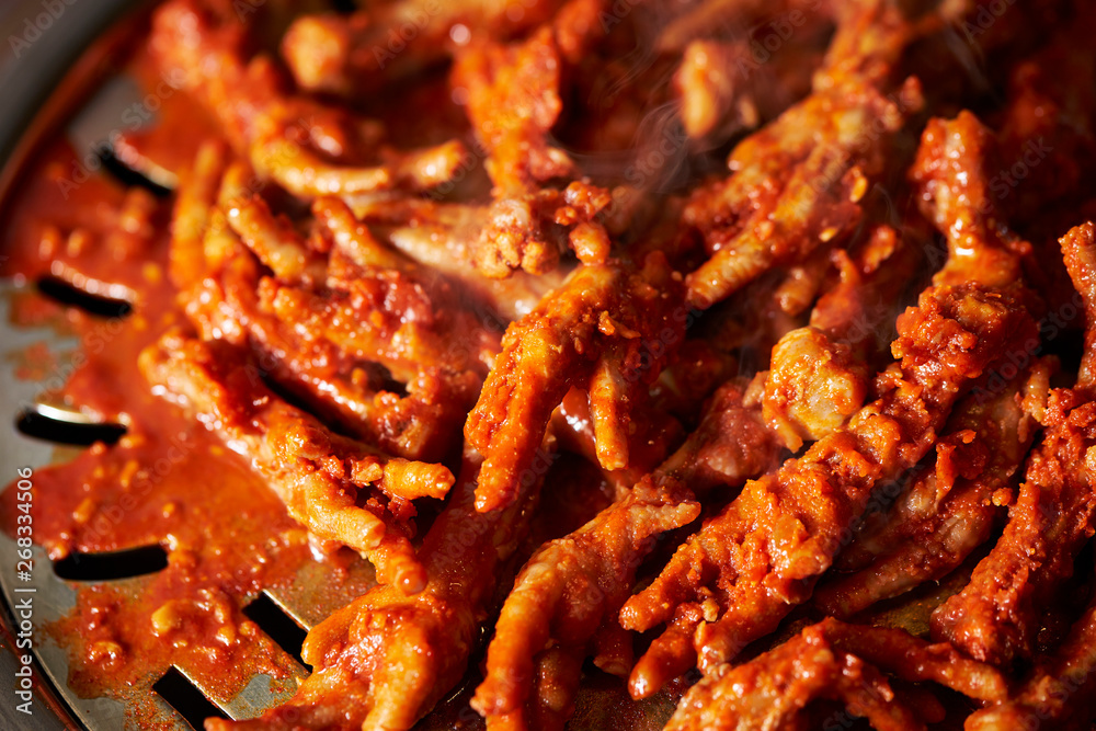Dakbal, Korean spicy chicken feet Stock Photo | Adobe Stock
