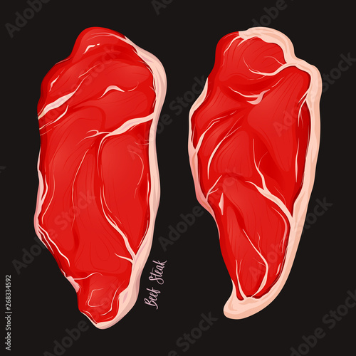 Raw Sirloin Beef Steaks Illustration