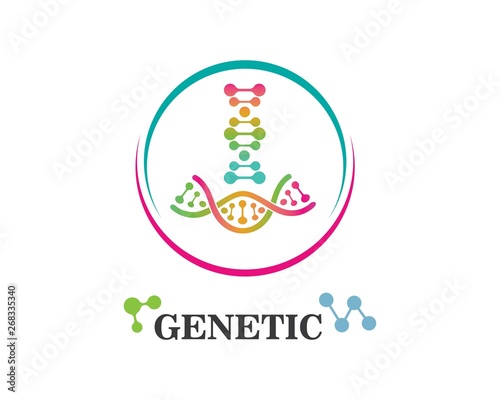 Dna genetic logo icon illustration