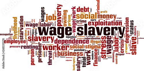Wage slavery word cloud