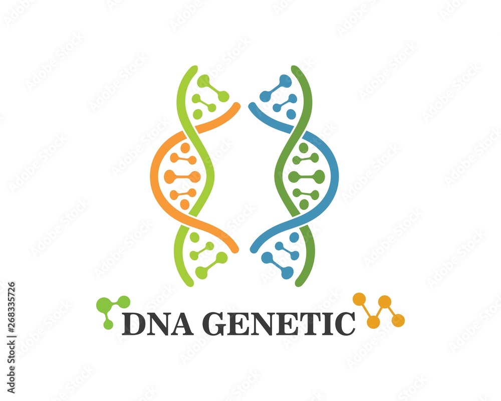 Obraz premium Dna genetic logo icon illustration
