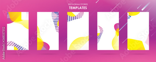 wave liquid template collection with gradient splashes for instagram story, can use for sale banner background, photo, summer sale , website, mobile app, poster, flyer, coupon, gift card - Vector