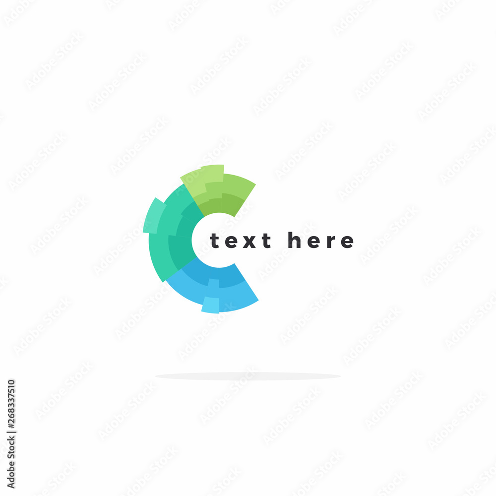 Fototapeta premium Vector Illustration of Color Circle Wheel Blue Green 2