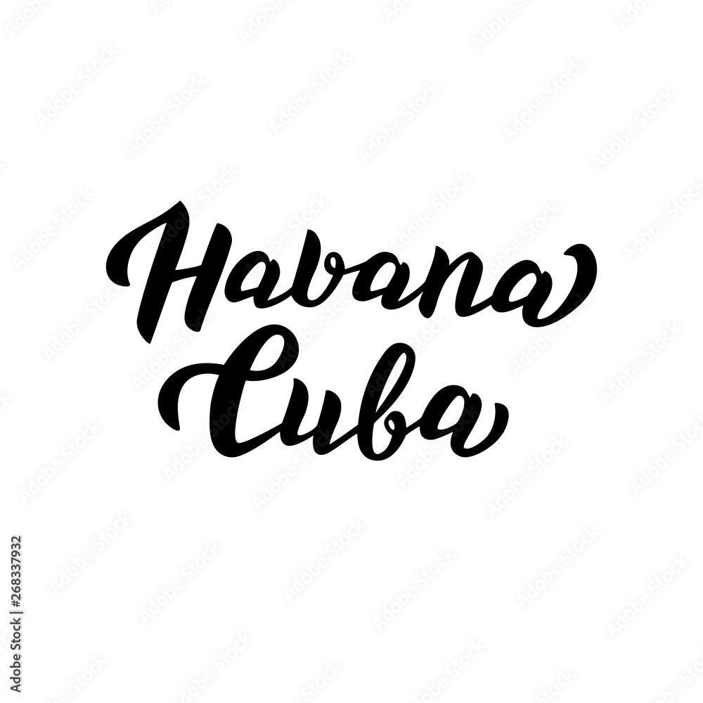 Havana Cuba simple and stylish design. Trendy lettering text. Vector eps 10.
