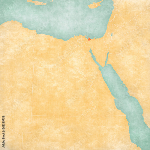 Картината върху платно Map of Egypt - Port Said Governorate