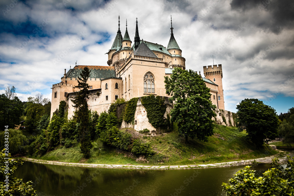 Bojnice medieval castle, UNESCO heritage in Slovakia. Romantic castle with gothic and Renaissance elements built in 12th century.