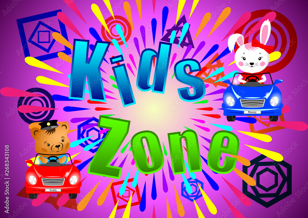 Fototapeta premium Kids Zone banner, poster.