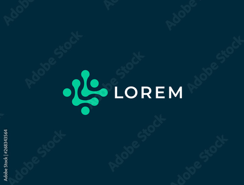 Abstract tech logo. Letter L logotype. Simple digital connection technology logo. Creative square flow shape modern icon for construction technology or logo template for digital communication concept.
