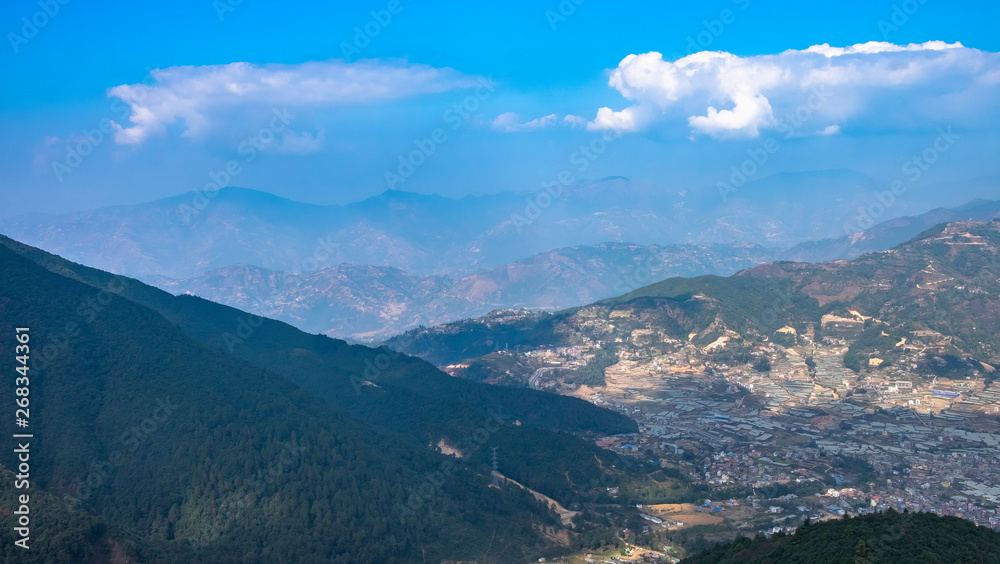 Kathmandu valley view amazing sunny day