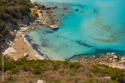 Wild Bay of Sardinia with Turquoise Sea