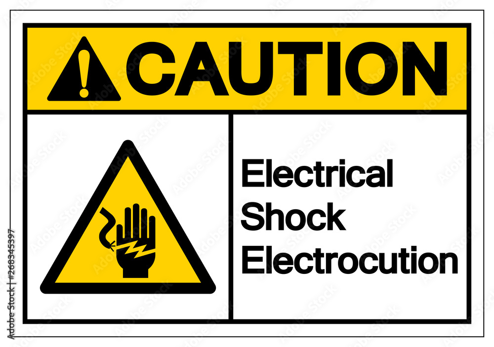 Caution Electrical Shock Electrocution Symbol Sign, Vector Illustration, Isolate On White Background Label .EPS10 Caution Electrical Shock Electrocution Symbol Sign, Vector Illustration, Isolate On White Background Label .EPS10
