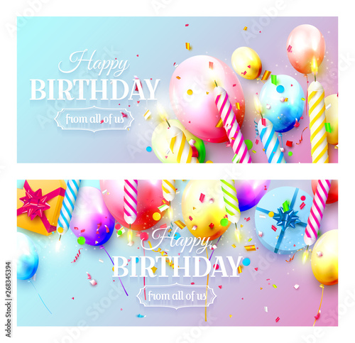 Happy birthday party headers or banners