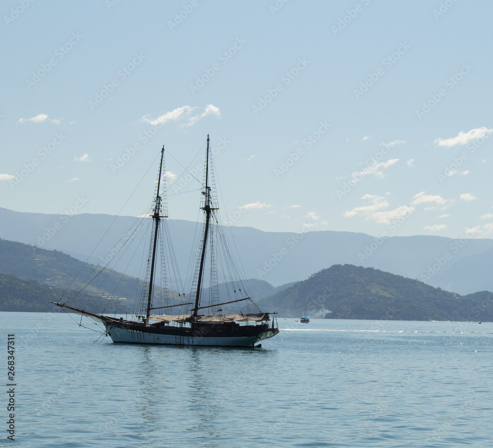 Boats sailing in the sea. Beautiful blue sea. Boats sailing in the sea. Beautiful blue sea.