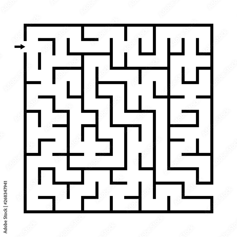 Labyrinth, maze conundrum for kids. Entry and exit. Children puzzle game for development of thinking and mental abilities. Vector illustration.