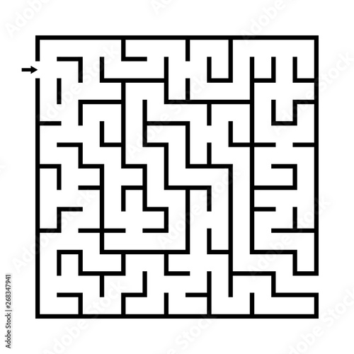 Labyrinth, maze conundrum for kids. Entry and exit. Children puzzle game for development of thinking and mental abilities. Vector illustration.