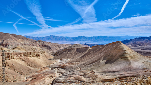 Israel. City of Eilat. Mountain roads of the Negev desert. Dry bed