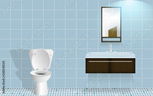 mirror and sink in the toilet room
