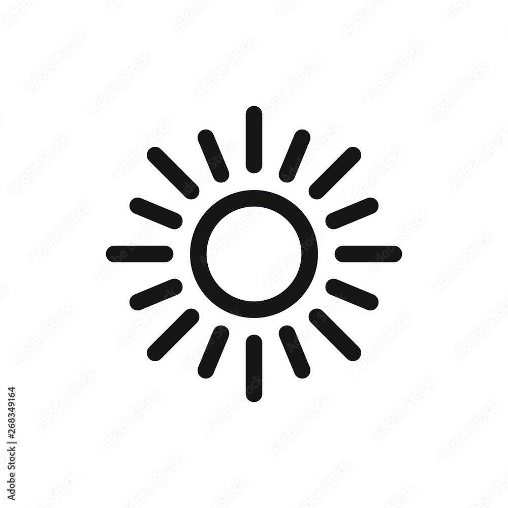 Sun icon vector isolated on white background Sun icon vector isolated on white background