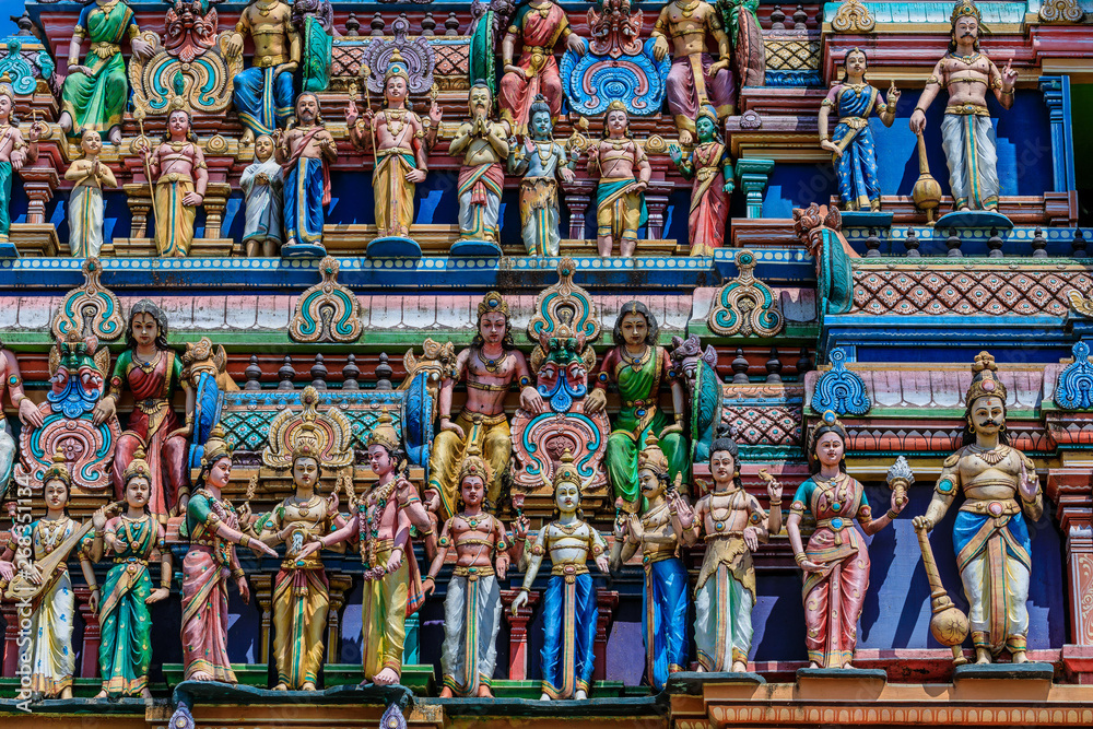 Figuren am Hindu Tempel, Detailansicht Figuren am Hindu Tempel, Detailansicht