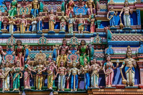 Figuren am Hindu Tempel, Detailansicht