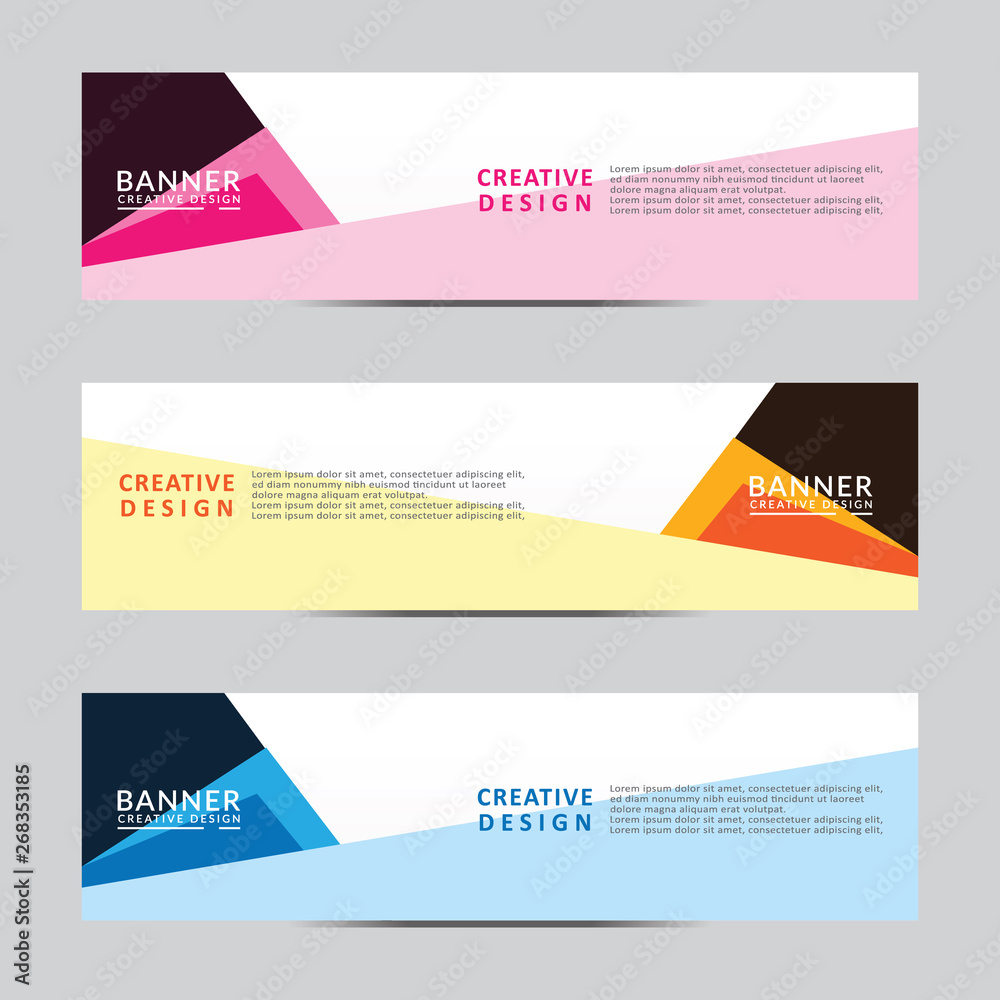 Vector abstract geometric design banner web template. Modern design. Vector illustration