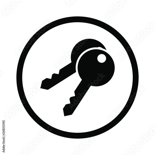  Key vector icon illustration. Key symbol.