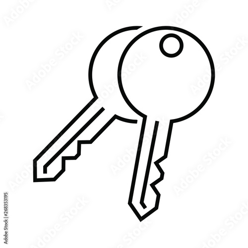  Key vector icon illustration. Key symbol.