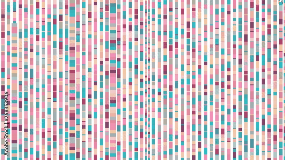 different sizes of mosaic squares pastel magenta and light sea green colored. seamless graphic pattern for digital printing products or your cloth fashion concept design