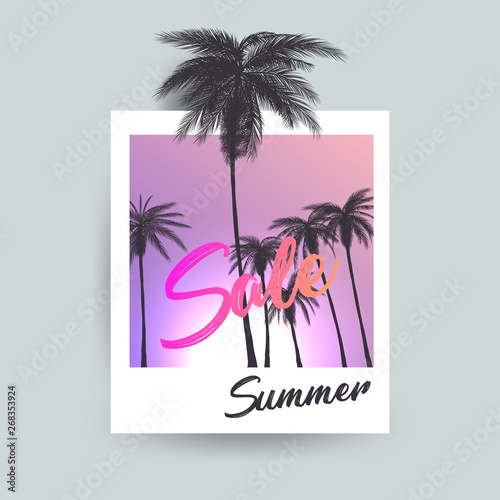 Summer Sale polaroid creative design. Vector illustration.EPS 10.