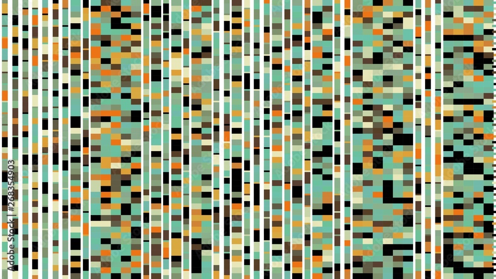 Fototapeta premium mosaic dark sea green and sandy brown colored squares. simple seamless pattern illustration for plaid, postcard, wrapping paper, wallpaper, textiles fabric or fashion concept design