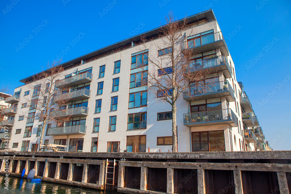 house on the water canal shore in Copenhagen house on the water canal shore in Copenhagen