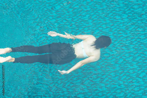 Photography Swimming pool on roof top with beautiful city view, Pattaya, Thailand