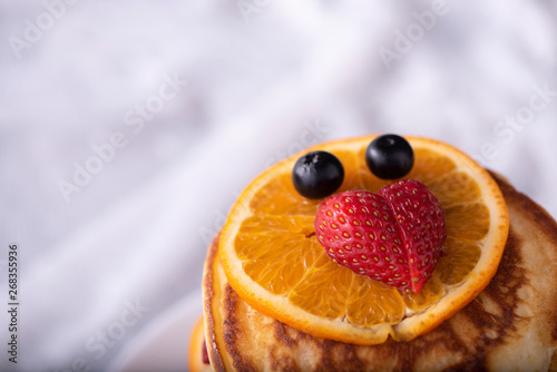 pancake stack with berries ...