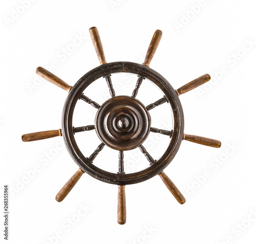 Altes Steuerrad aus Holz