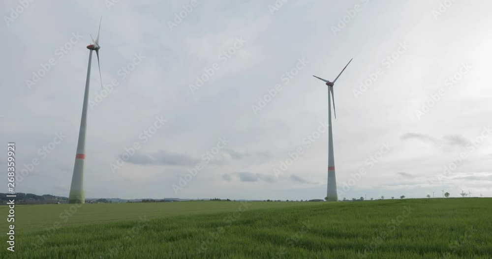 Power generating wind turbines in the countryside Power generating wind turbines in the countryside