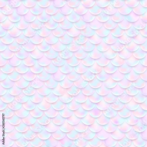 Holographic mermaid scale seamless pattern.