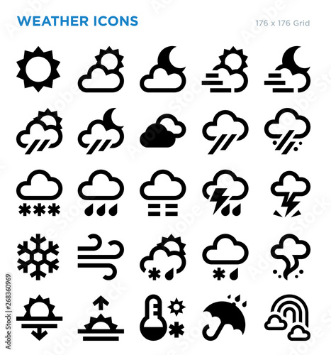 Weather Forecast Climate Icon Set
