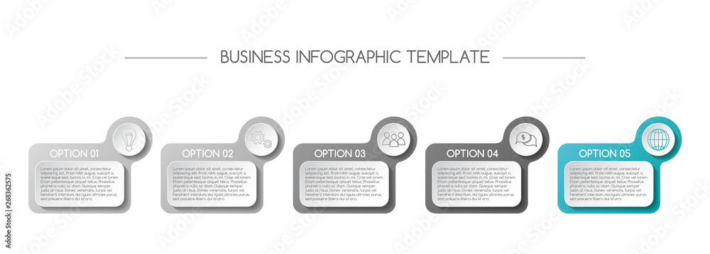 Design of gray company infographic with icons. Vector Design of gray company infographic with icons. Vector