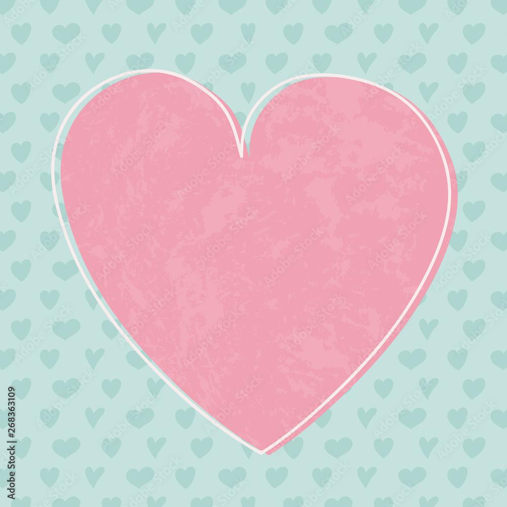 Background with cute hearts and copyspace - love concept. Vector Background with cute hearts and copyspace - love concept. Vector