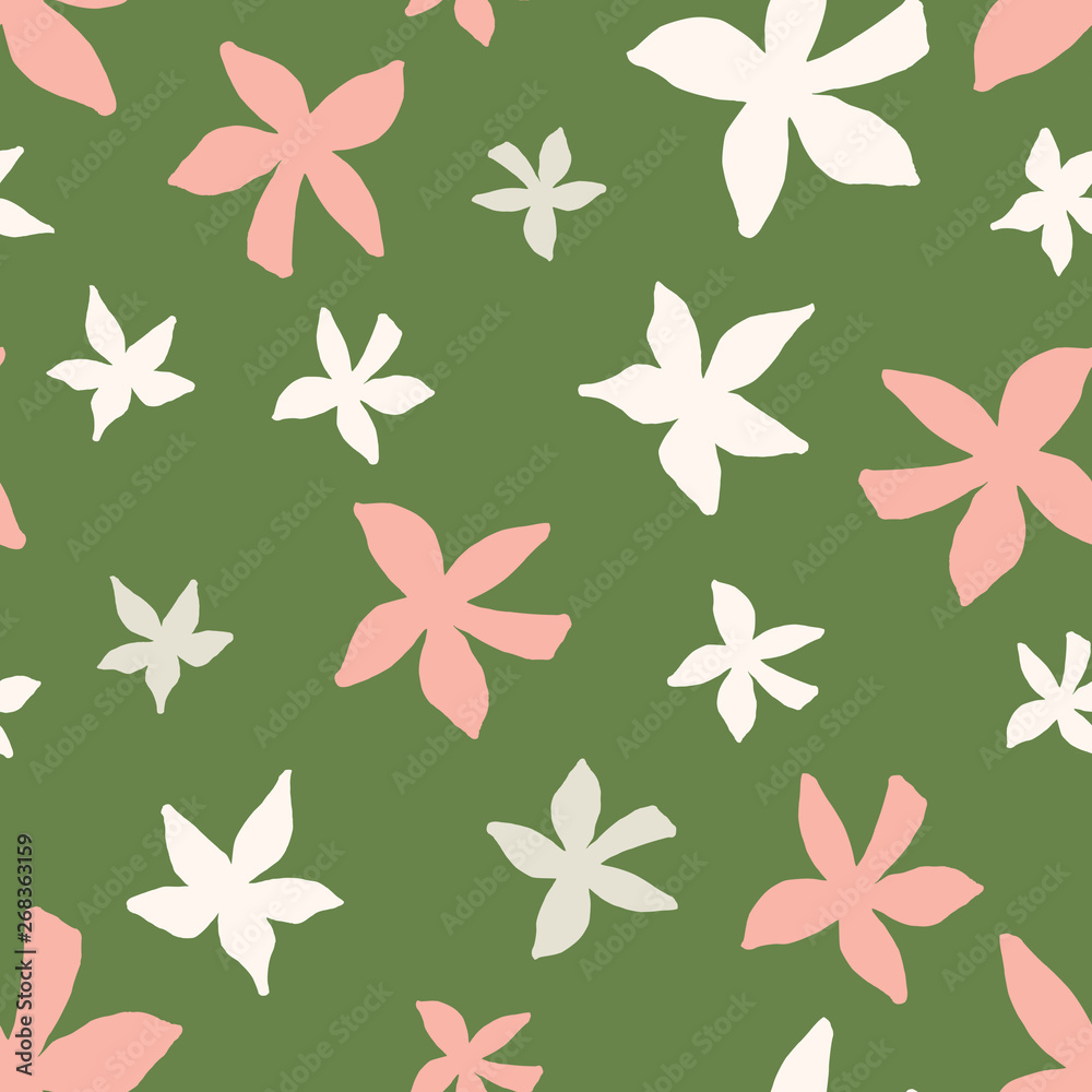 Seamless Abstract Floral Shapes Pattern