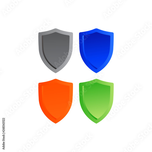 classic shield icon, logo style