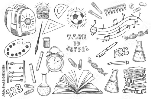 Back To School hand drawn set