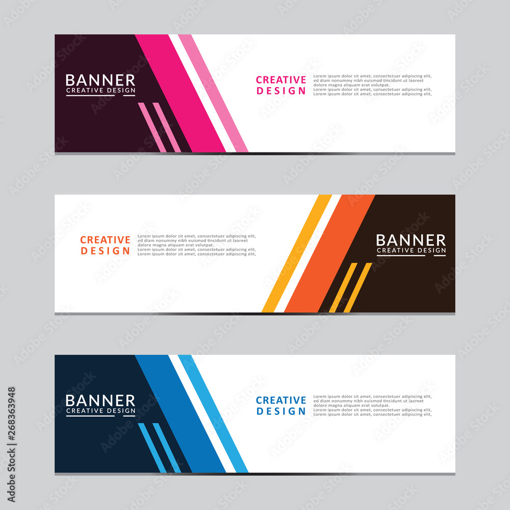 Vector abstract geometric design banner web template. Modern design. Vector illustration Vector abstract geometric design banner web template. Modern design. Vector illustration