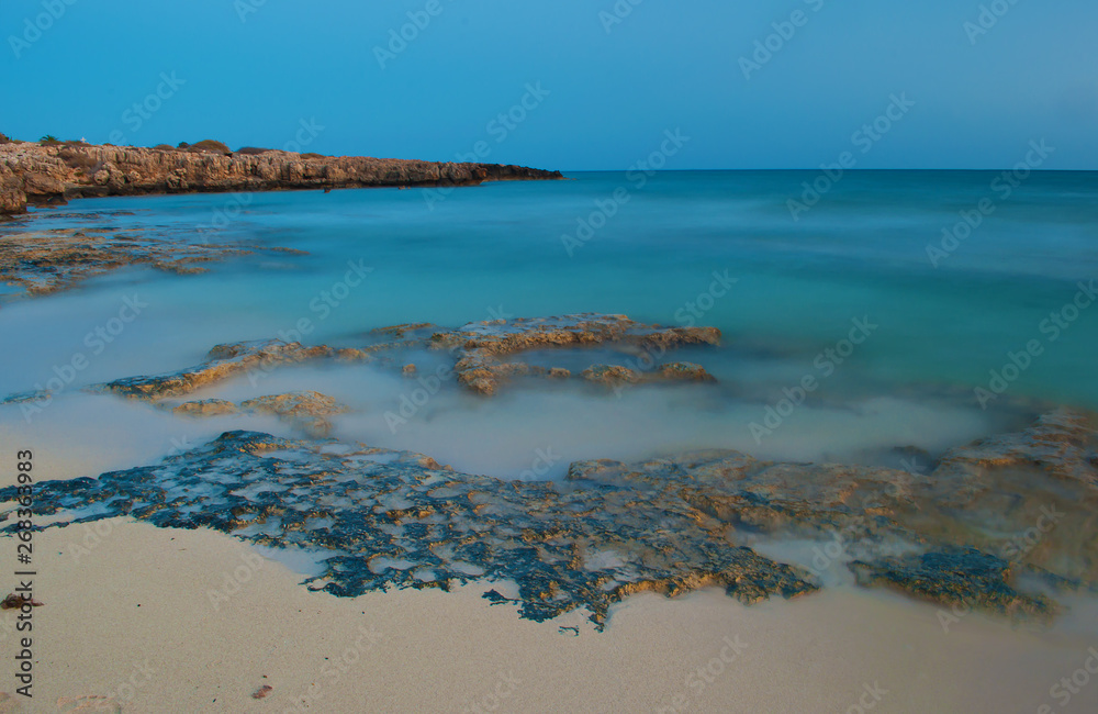 View of empty sandy barren Poseidon Beach